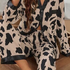 Stylish Black and Cream Pajama Set
